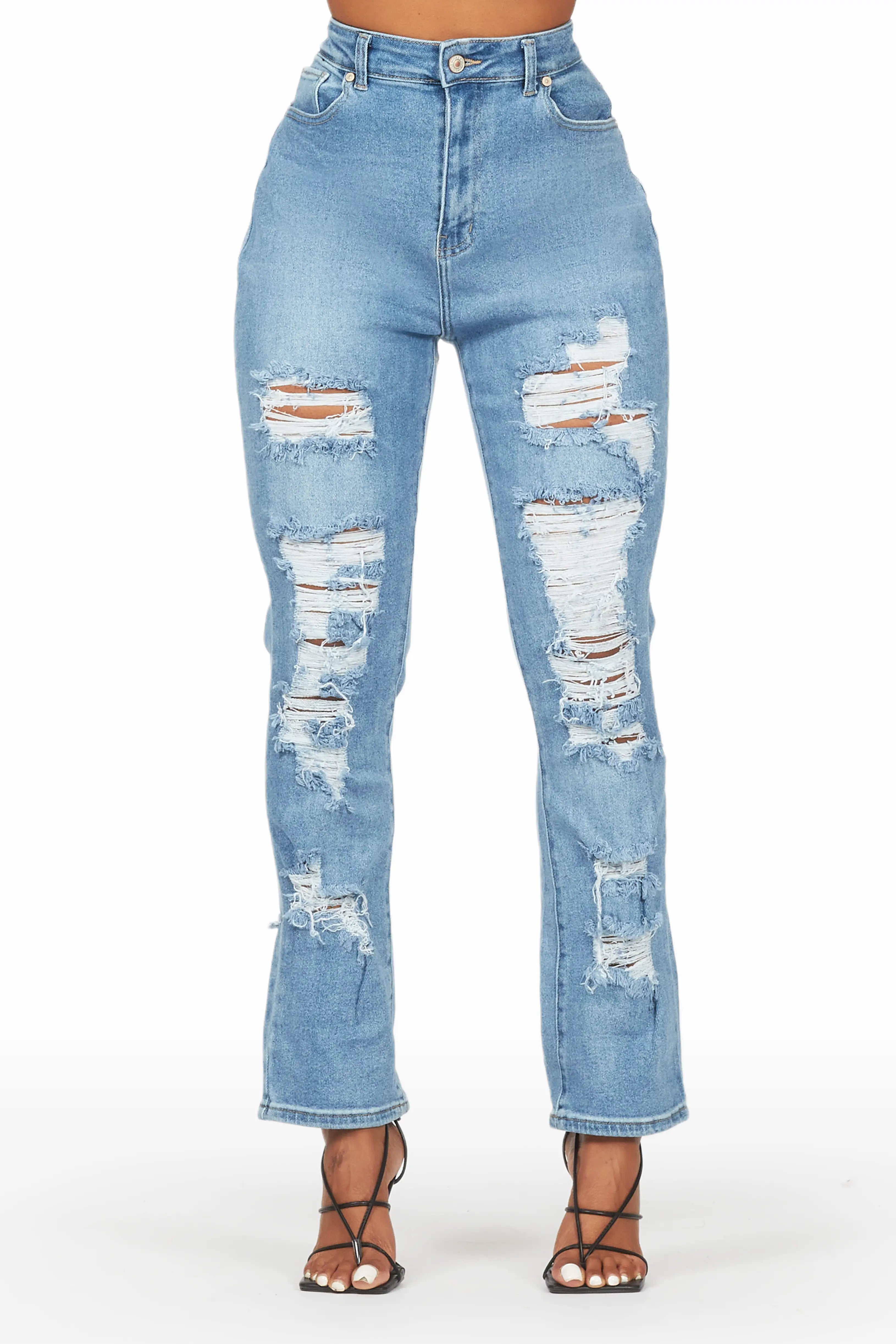 Kaydan Light Wash Distressed Skinny Jean