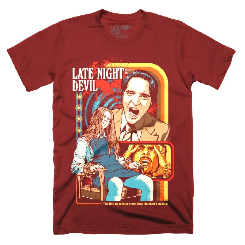 Late Night With The Devil Exorcism With A Twist Rust T-Shirt