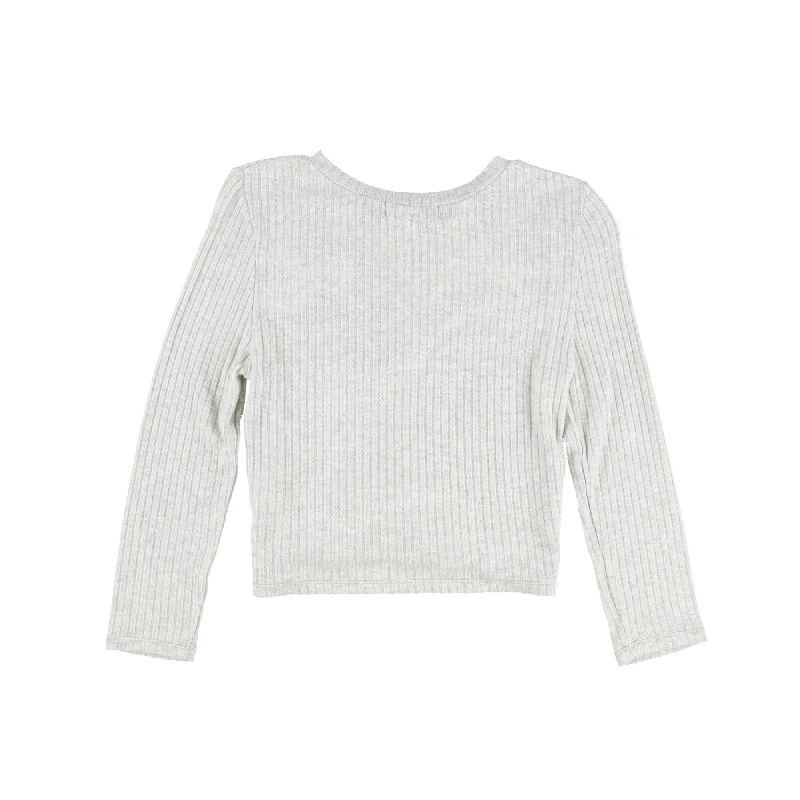 n:philanthropy Womens Cropped Pullover Sweater, Grey, Medium