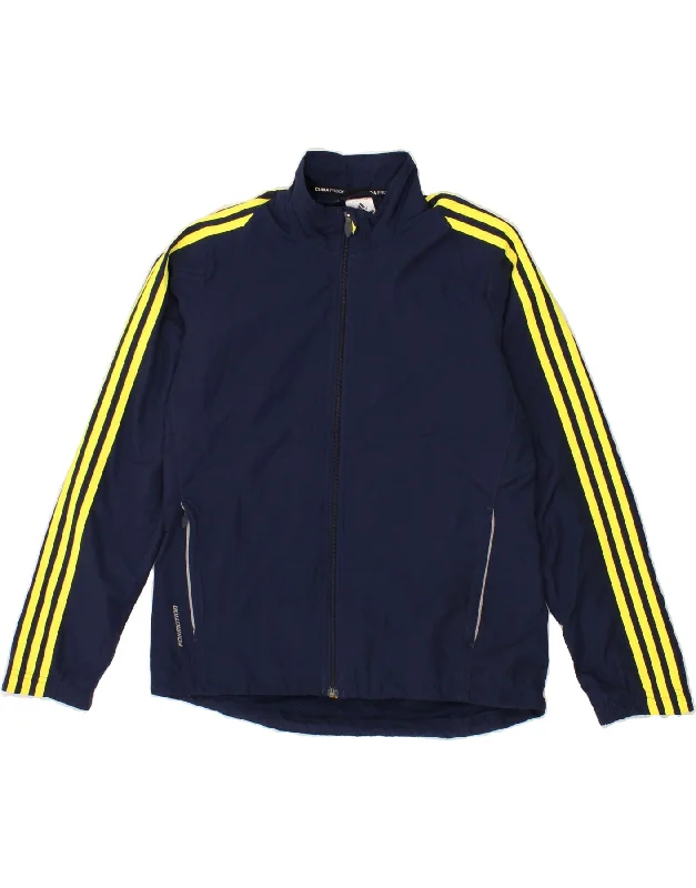 ADIDAS Womens Clima Proof Tracksuit Top Jacket UK 14 Medium Navy Blue