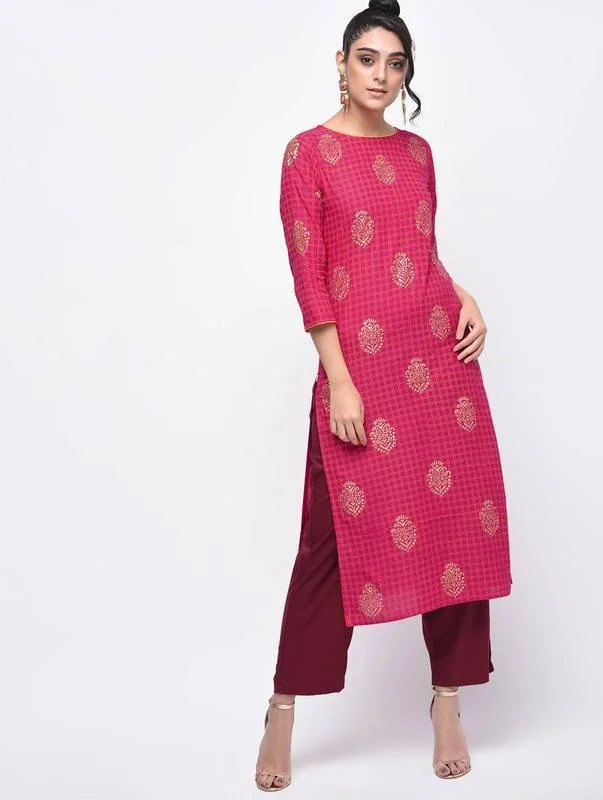 Women's Block Printed Straight Kurta - Aniyah