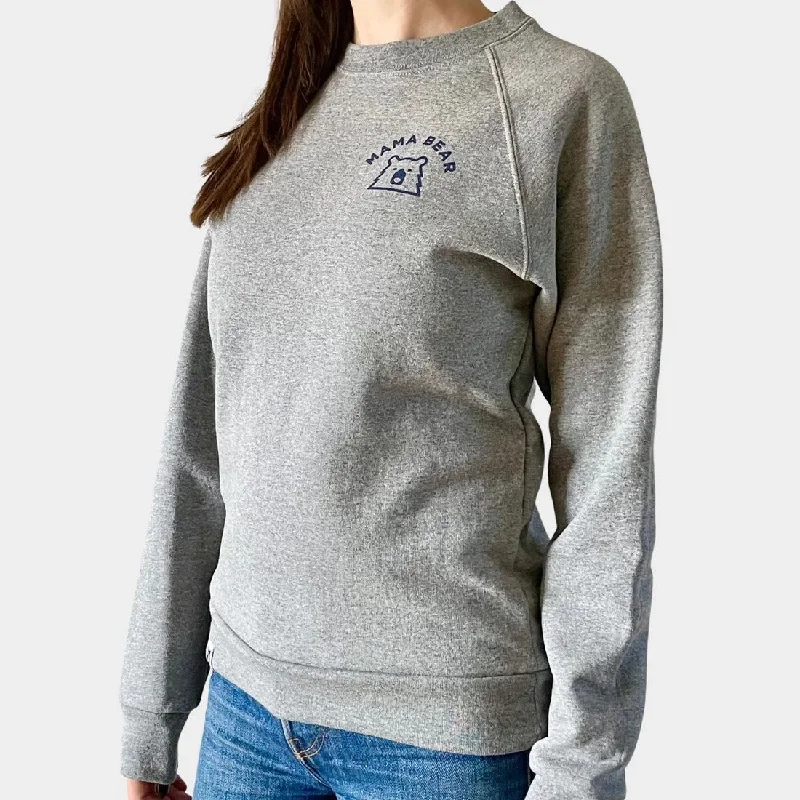 Mama Bear Crew Sweatshirt (Grey Marl + Navy)