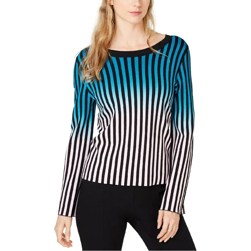 I-N-C Womens Ombre Stripe Pullover Sweater, Blue, X-Large