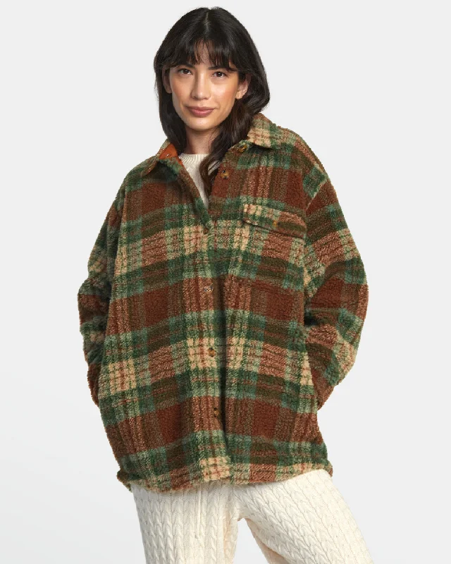 Birdie Shacket Flannel Jacket - Caramel