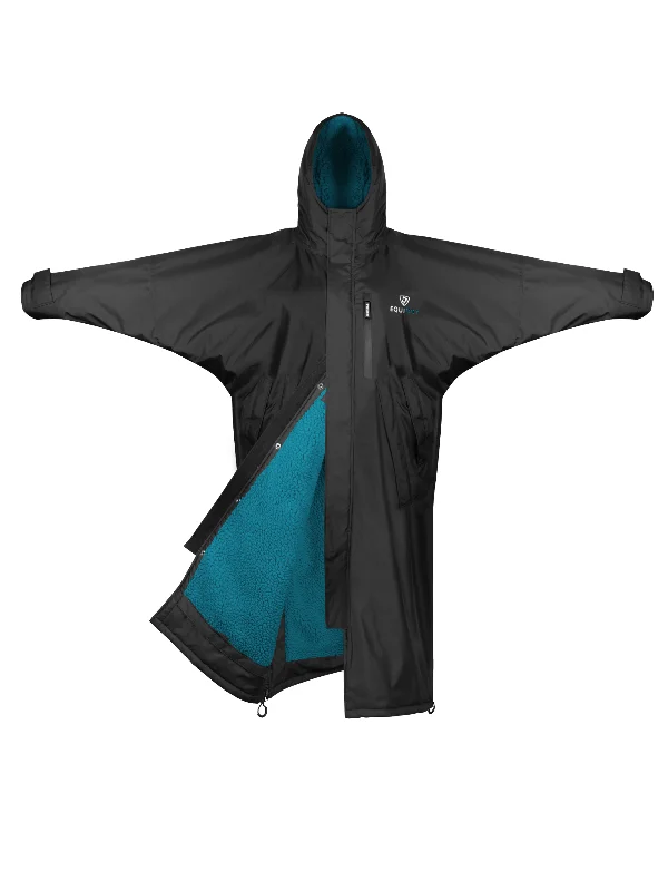 Evolution Women's | Thick Fleece | Fixed Hood | Black/Turquoise