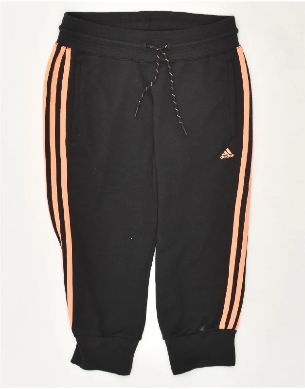 ADIDAS Womens Climalite Capri Tracksuit Trousers Joggers UK 4/6 XS Black