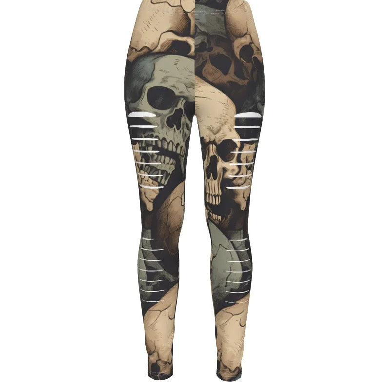 Women's Skulls Ripped Leggings