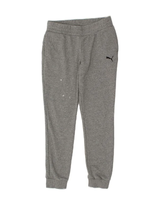 PUMA Womens Tracksuit Trousers Joggers UK 14 Medium Grey Cotton