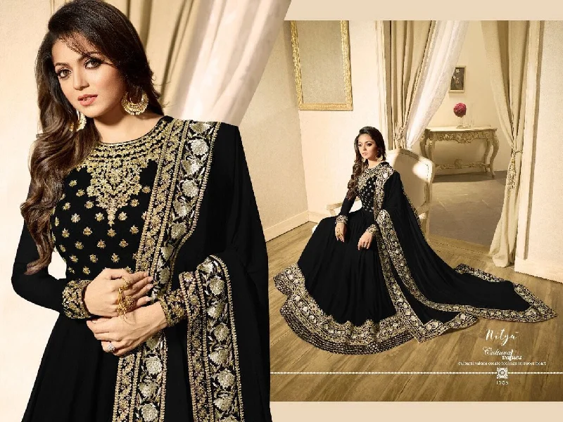 Black LT 1703 Banglory Silk Georgette with Embroidery work Anarkali Suit