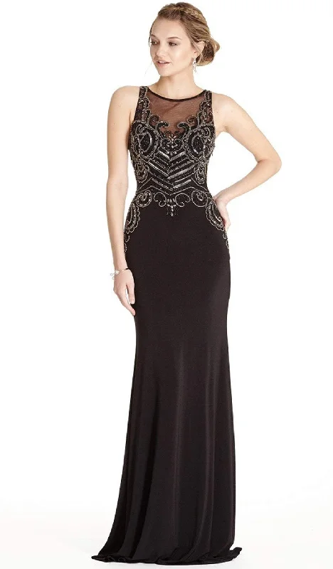 Aspeed Design - Embellished Halter Sheath Evening Dress