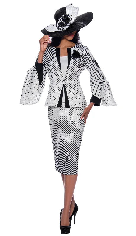 GMI Church Suit 8733-White/Black