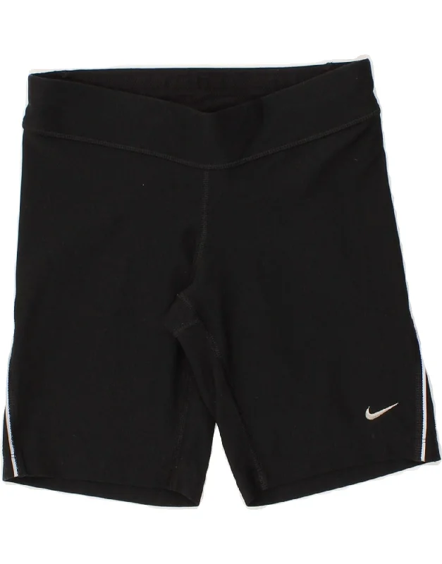 NIKE Womens Dri Fit Sport Shorts UK 6 XS Black Polyester