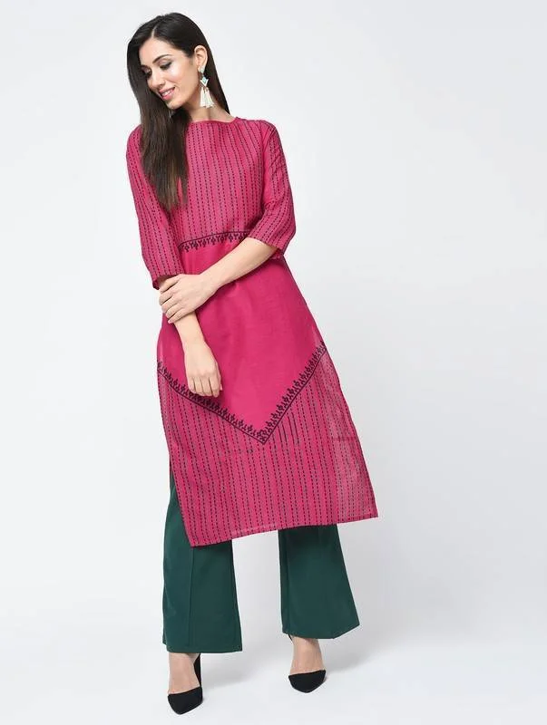 Women's Block Printed Straight Kurta - Aniyah