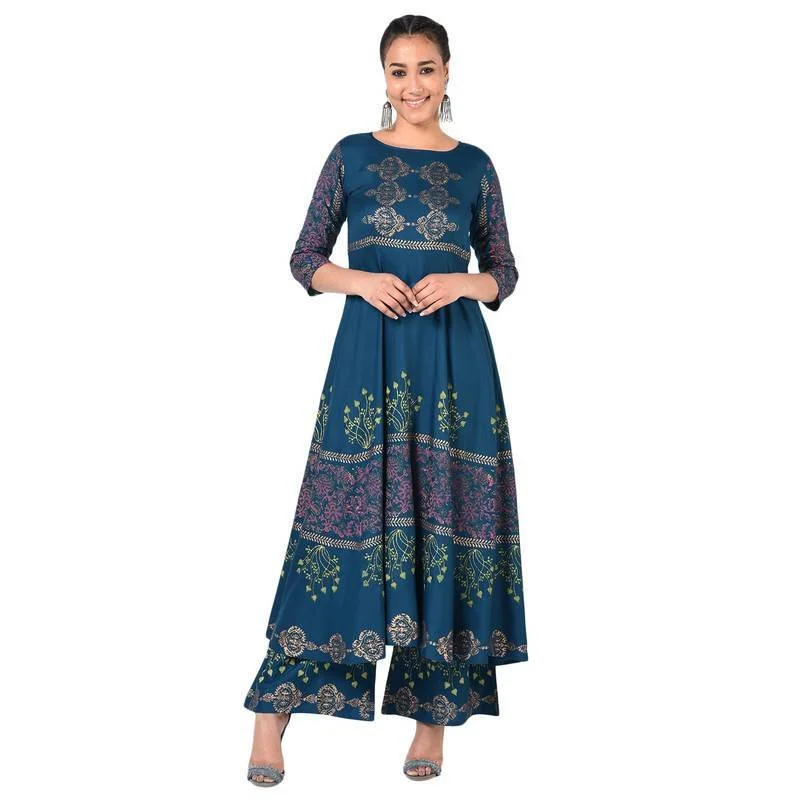 Women's Floral Print Flared Kurta - Aniyah