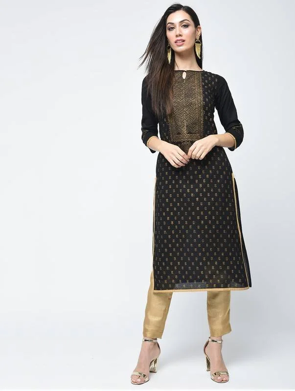 Women's Block Printed Straight Kurta - Aniyah