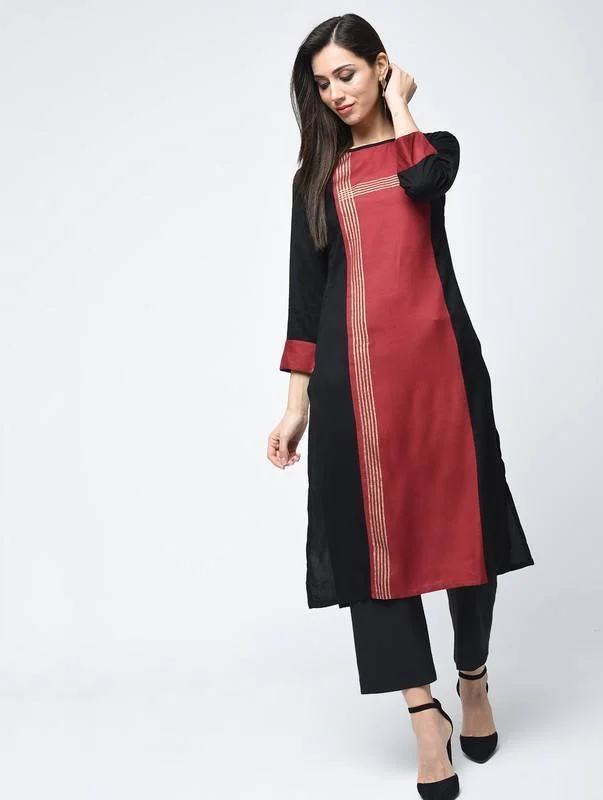 Women's Block Printed Straight Kurta - Aniyah