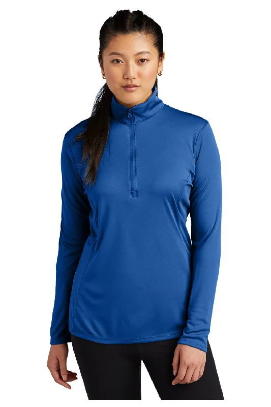 Sport-Tek Womens Competitor Moisture Wicking 1/4 Zip Sweatshirt - True Royal Blue