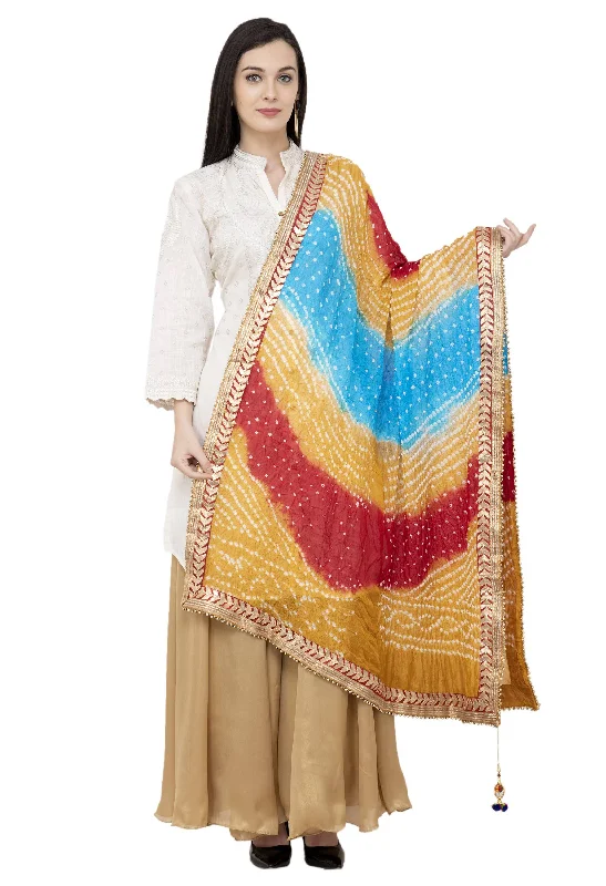 A R SILK Golden Color Fancy Silk Dupattas and Chunnis