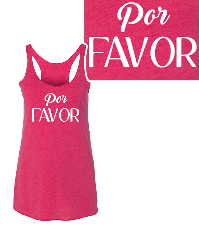 Por Favor - Next Level Women's Vintage Tank Top Available In Pink Or Black