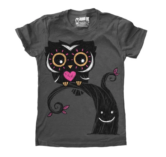 The Night Owl Women Grey Tshirt