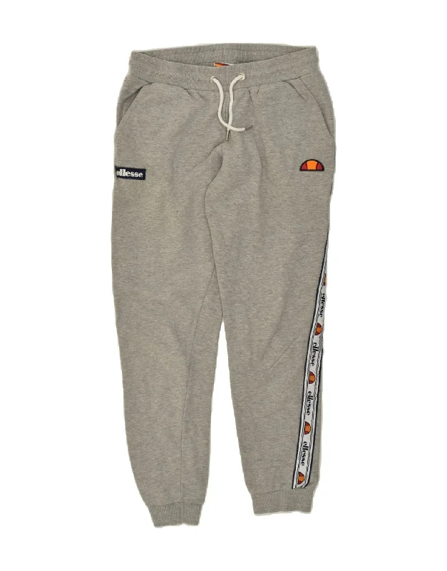 ELLESSE Womens Graphic Tracksuit Trousers Joggers UK 8 Small Grey Cotton