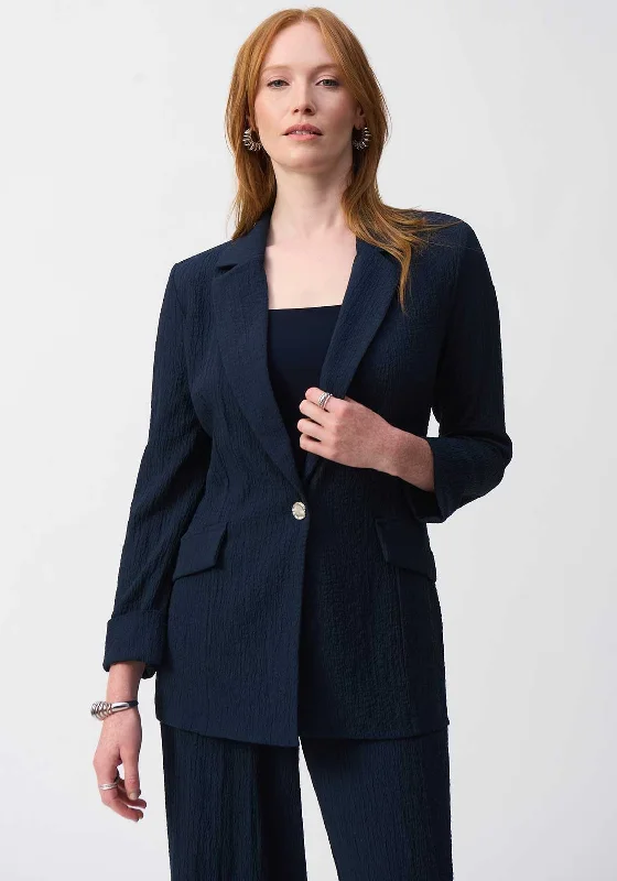 Joseph Ribkoff Woven Single Breasted Blazer, Navy