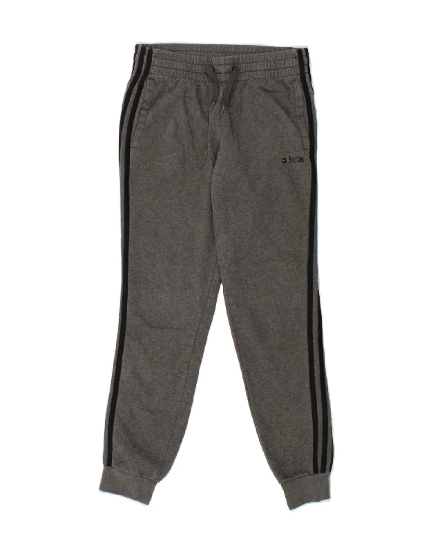 ADIDAS Womens Tracksuit Trousers Joggers UK 8/10 Small Grey Cotton