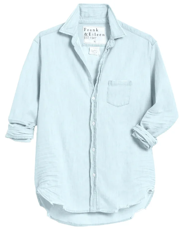 Classic Blue Tattered Denim Eileen Button Up Shirt