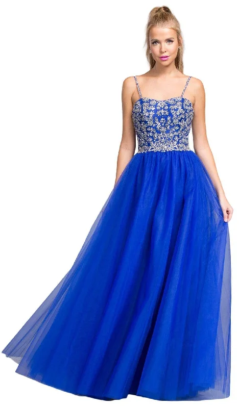 Aspeed Design - Jeweled Semi-Sweetheart A-line Evening Dress