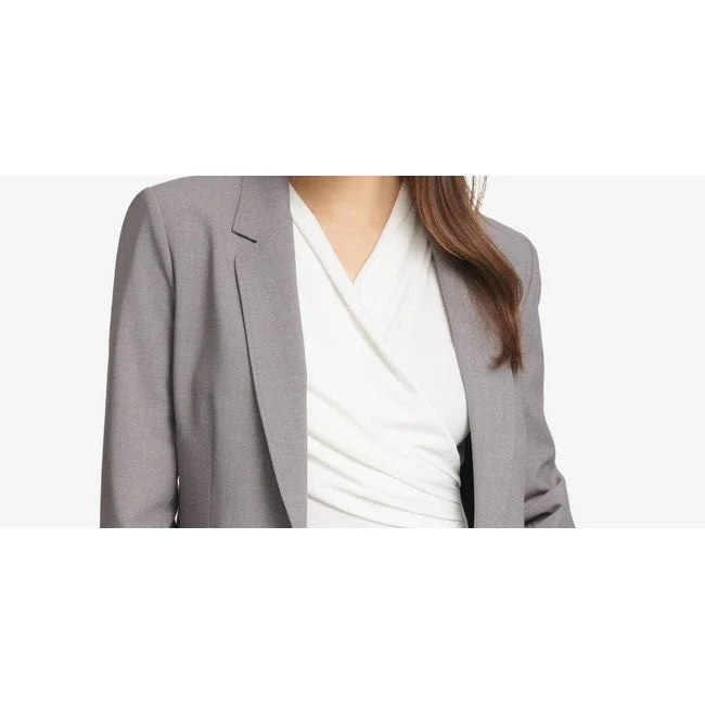 Dkny Women's One Button Blazer Gray Size 2