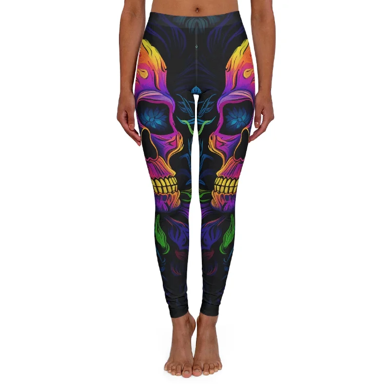 Women's Colorful Skull Spandex Leggings