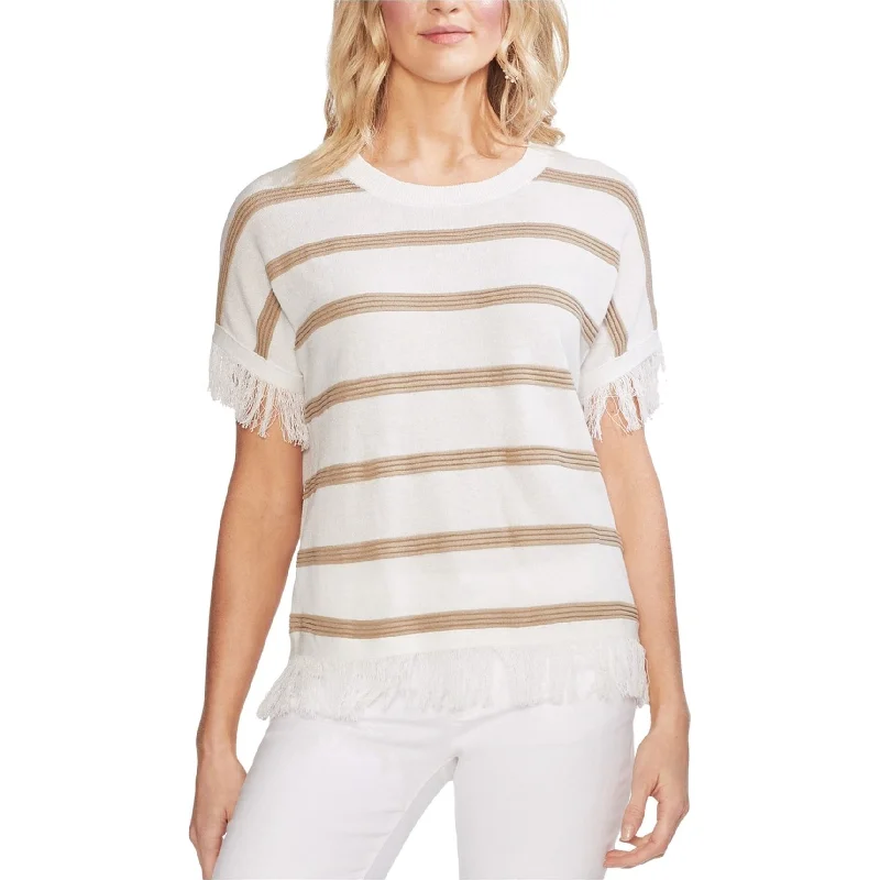 Vince Camuto Womens Textured Stripe Pullover Sweater