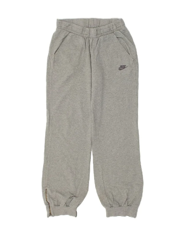 NIKE Womens Tracksuit Trousers Joggers UK 10/12 Medium Grey Cotton