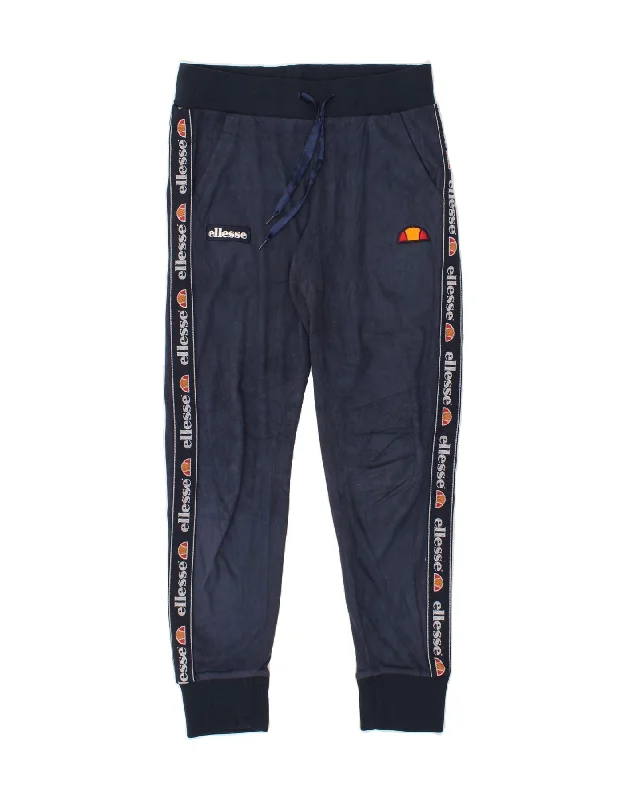 ELLESSE Womens Graphic Tracksuit Trousers Joggers UK 8 Small Navy Blue