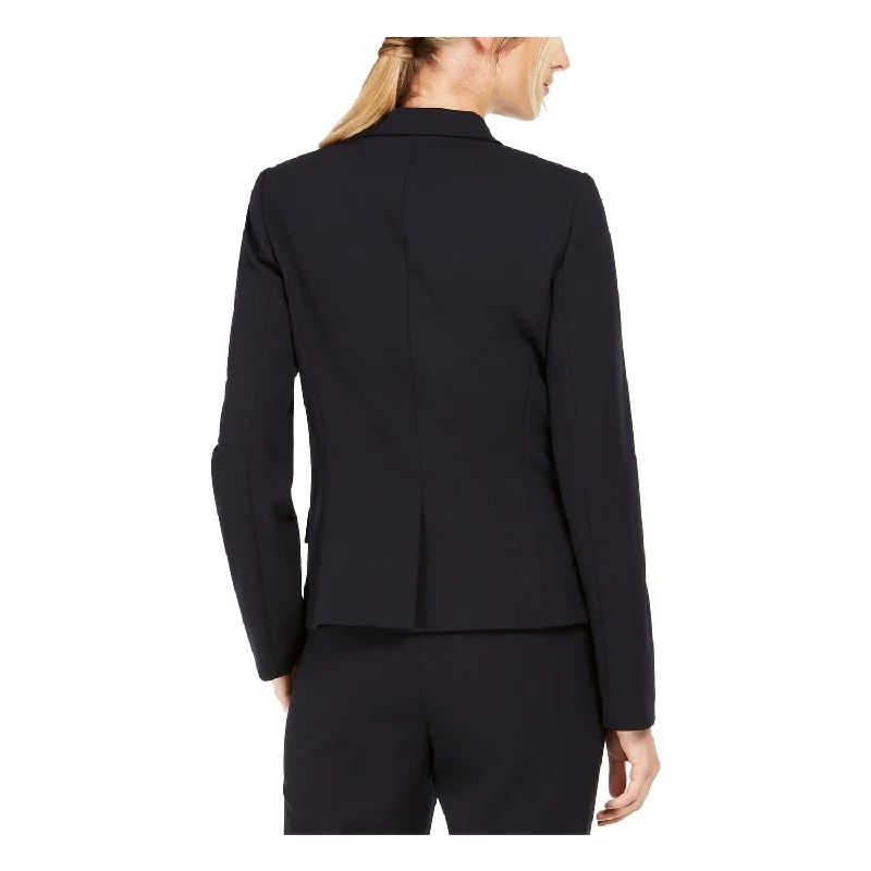 Calvin Klein Women's Single Button Evening Blazer Jacket Blue Size 2