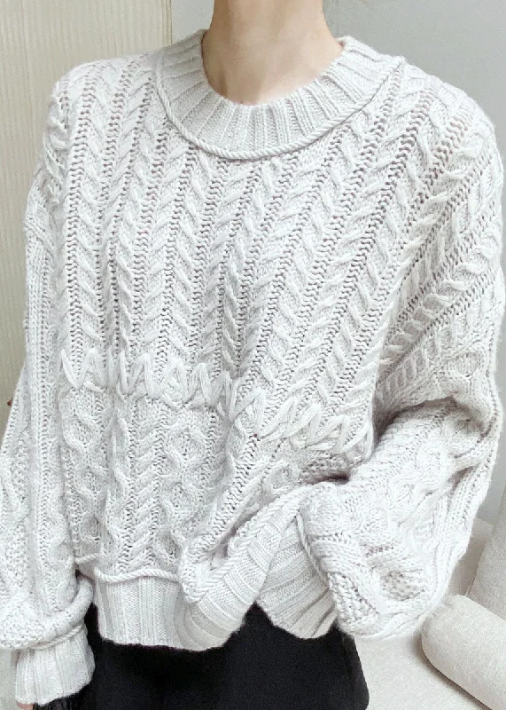 Bohemian Grey Hollow Out Woolen Knit sweaters Spring