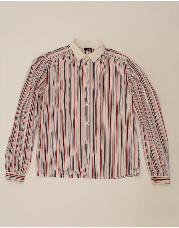 VINTAGE Womens Shirt Blouse EU 44 XL Multicoloured Striped Polyester