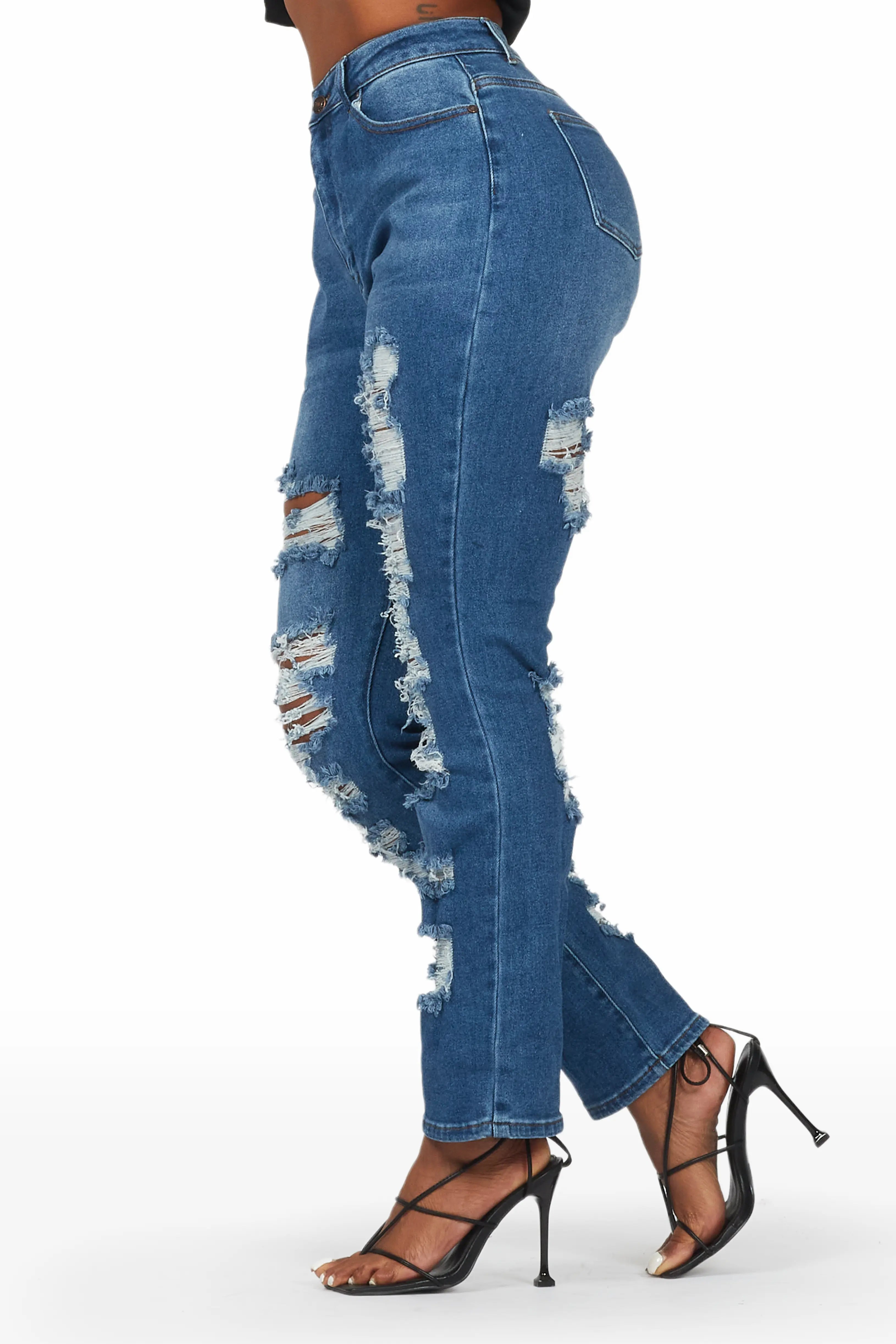 Kaydan Med. Wash Distressed Skinny Jean