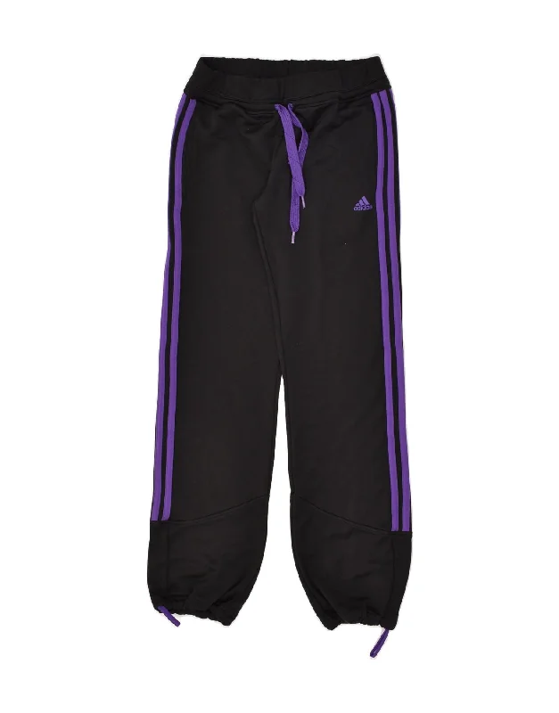 ADIDAS Womens Tracksuit Trousers Joggers UK 10 Small  Black Polyester