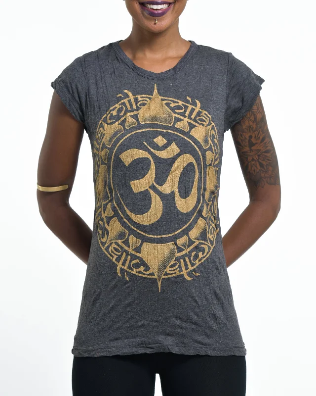 Womens Infinitee Om T-Shirt in Gold on Black