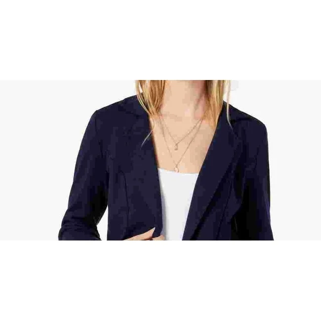 Maison Jules Women's 3/4 Sleeve Knit Blazer Navy Size Xx-Small