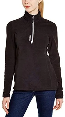 Reebok Womens Reebok Damen Langärmliges Shirt Fleece, Black, L T-Shirt