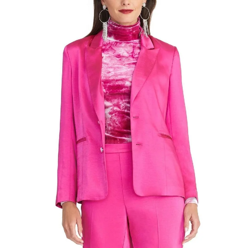 Rachel Roy Women's Notched Collar Everly Blazer Pink Size S