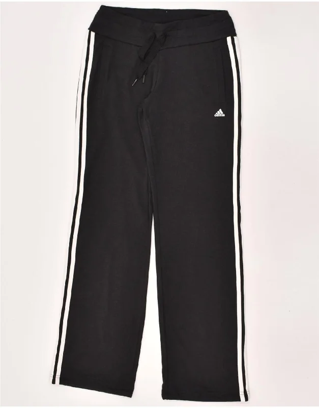 ADIDAS Womens Climalite Tracksuit Trousers UK 4/6 XS Black Cotton