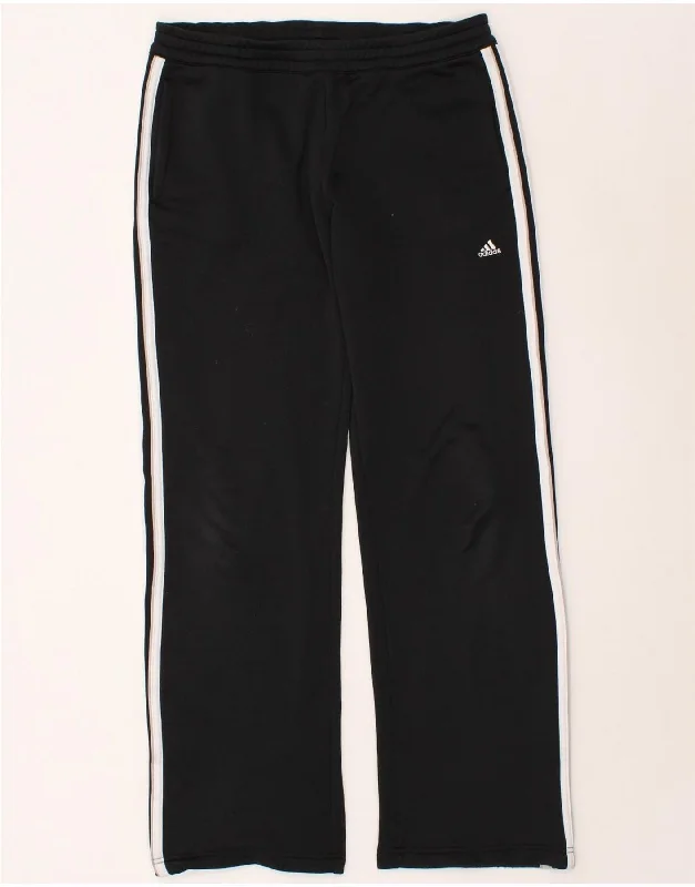 ADIDAS Womens Tracksuit Trousers UK 12 Medium Black Polyester