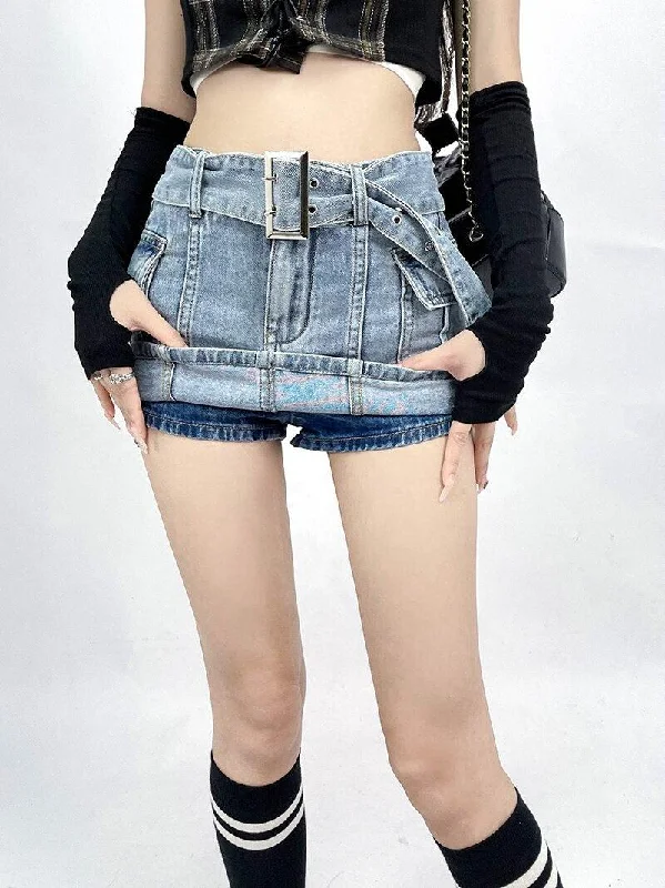 Grunge Cargo Jean Mini Skort