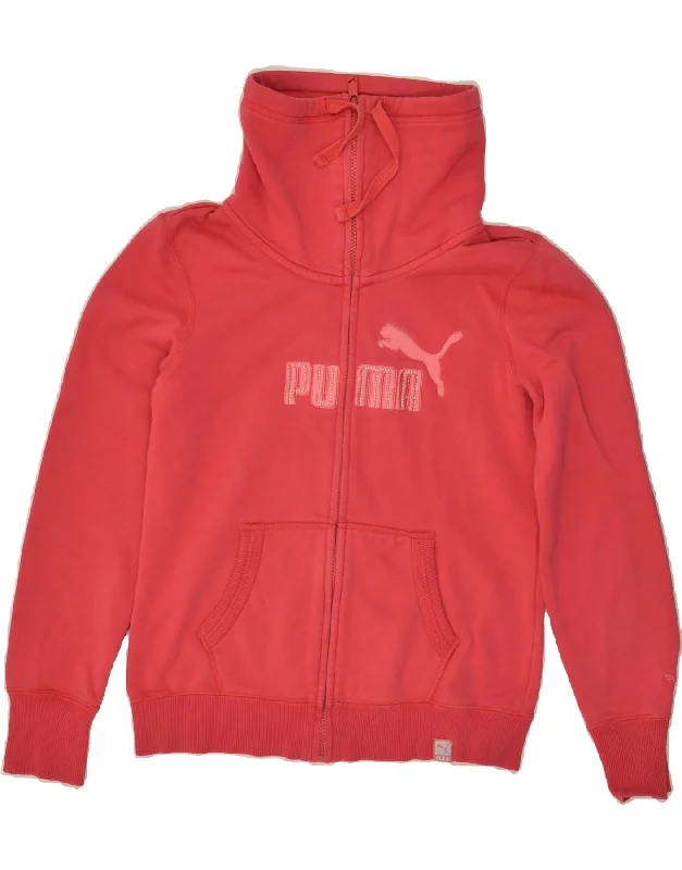 PUMA Womens Graphic Tracksuit Top Jacket UK 12 Medium Red