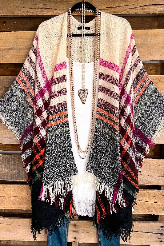 Meet Me There Poncho - Ivory/Multi