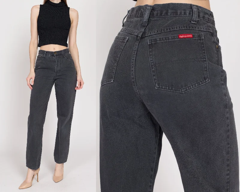 Small 90s Faded Black High Waisted Jeans 27"