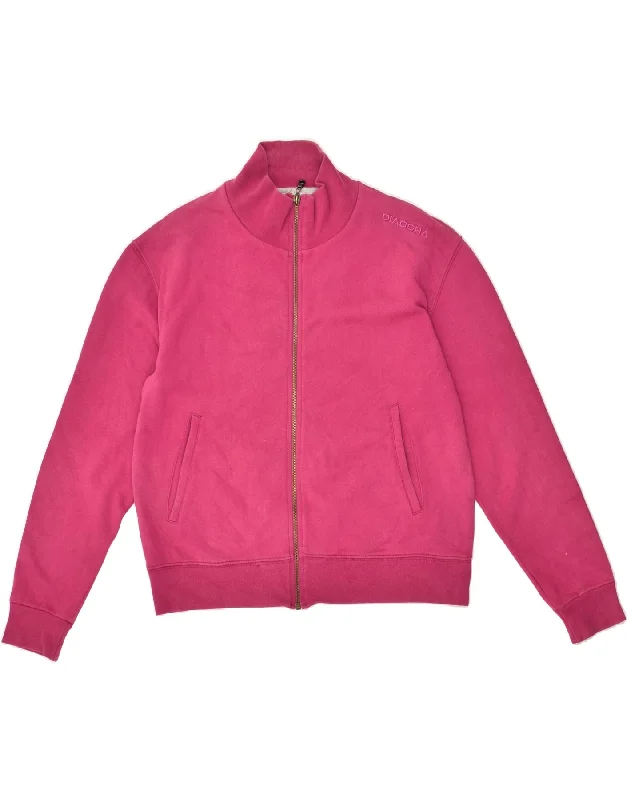 DIADORA Womens Tracksuit Top Jacket UK 16 Large Pink